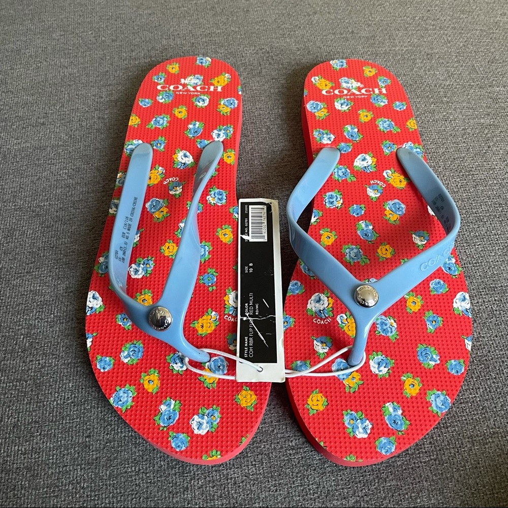 NWT Coach COH RBR Flip Flops 9-10